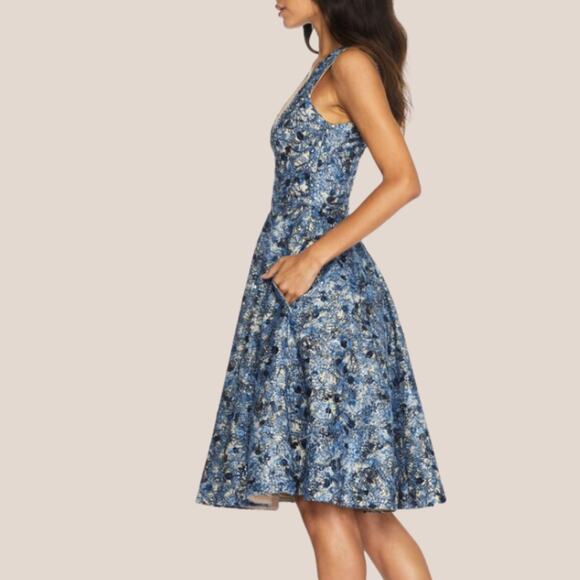 Dress the Population Sally Embroidered Sequin Fit & Flare Dress Small - Picture 4 of 9